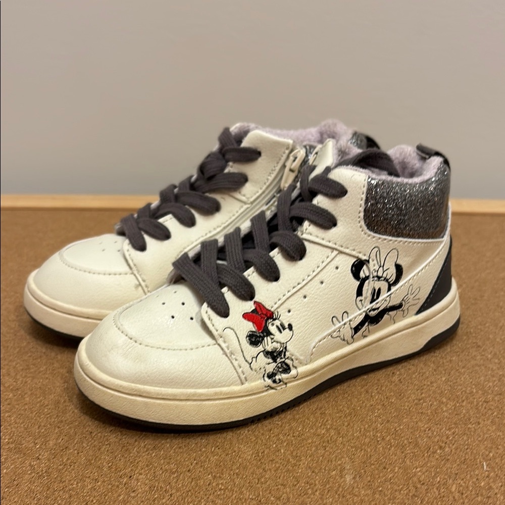 ZARA Disney Minnie Mouse High Top Zipper Sneakers Shoes SZ 28 (11)